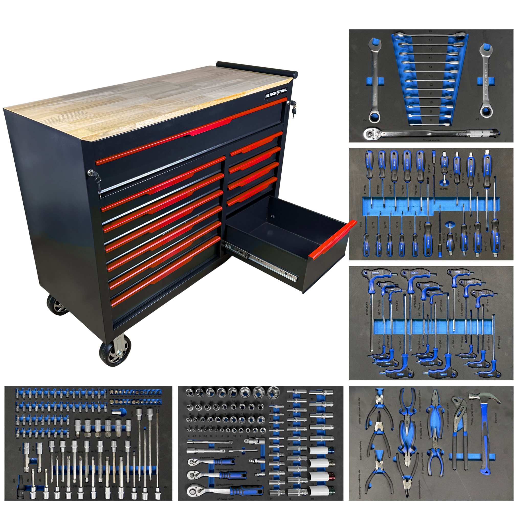 BL-5001 - Dielenský vozík s CRV náradím 250 ks 12 zásuviek (2)_1